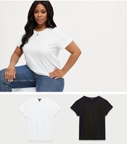 New Look Curves 2 Pack Black and White Oversized T-Shirts